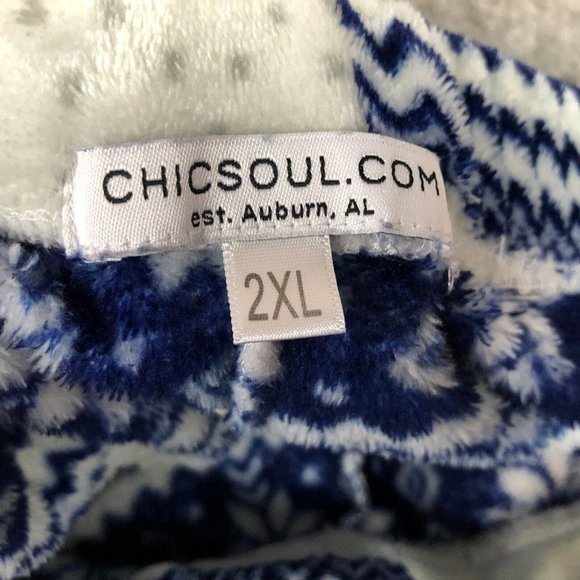 Chic Soul Short 2XL Fleece Lounge Pajama Christmas Snowflake Winter Lounge Sleep - Picture 9 of 11